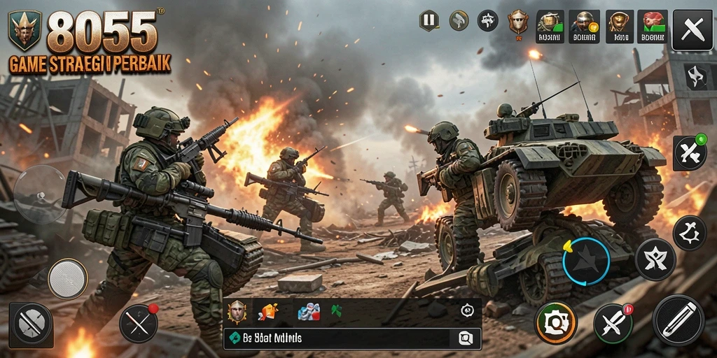 Tampilan menarik dari gameplay SLG di 8055 yang mendebarkan.