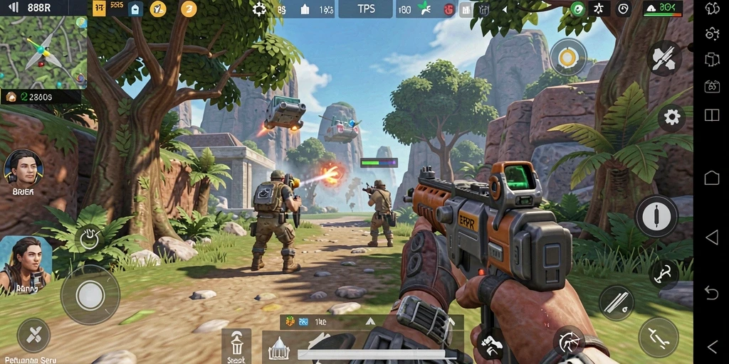 Tampilan gameplay seru dalam 888R dengan aksi tak terduga.