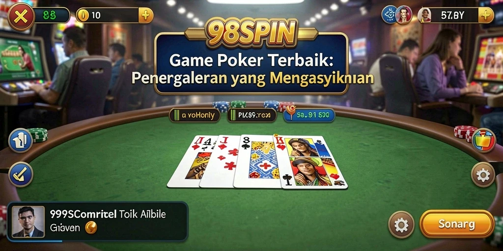 Screenshot utama 98SPIN menampilkan pemain sedang menikmati permainan poker.