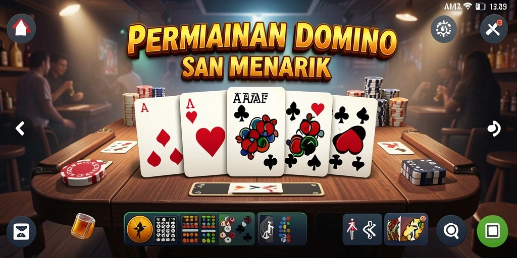 Tampilan gameplay seru di AFAF saat bermain Domino.