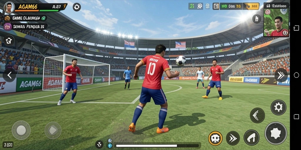 Screenshot permainan AGAM66 menampilkan aksi olahraga yang mendebarkan.