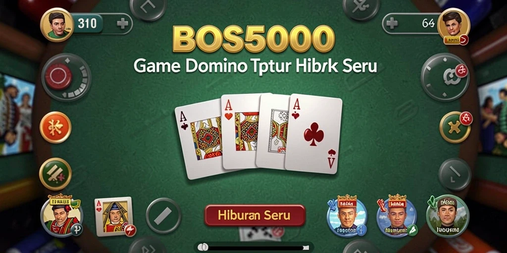 Tampilan seru dari game Domino BOS5000 saat dimainkan.