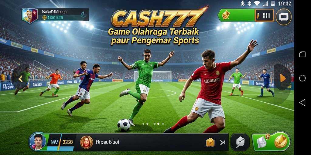 Tampilan gameplay <strong>CASH777</strong> dengan aksi olahraga nyata.