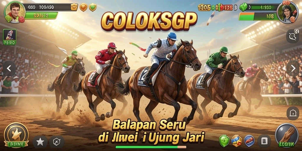 Screenshot game COLOKSGP dengan momen balapan yang intens.