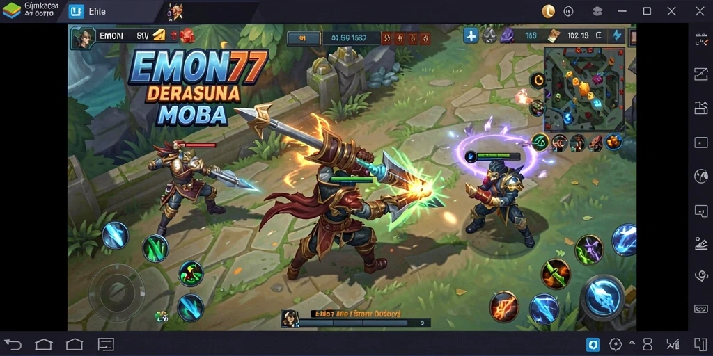 Tampilan gameplay menarik dan seru dalam pertarungan MOBA.