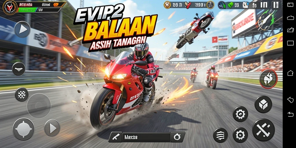 Gameplay seru EVIP2 dengan balapan motor yang menegangkan