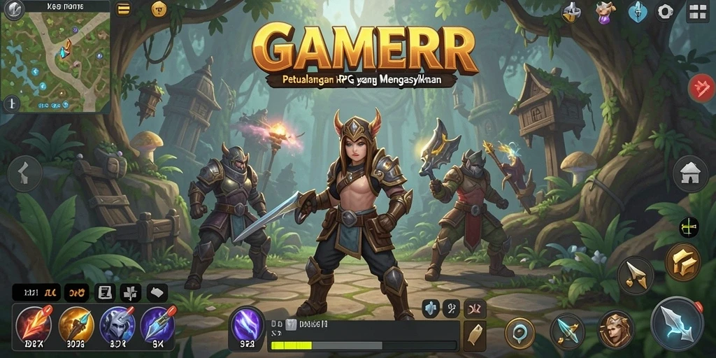 Tampilan gameplay yang menarik dari GAMERP dengan pertempuran yang dinamis.
