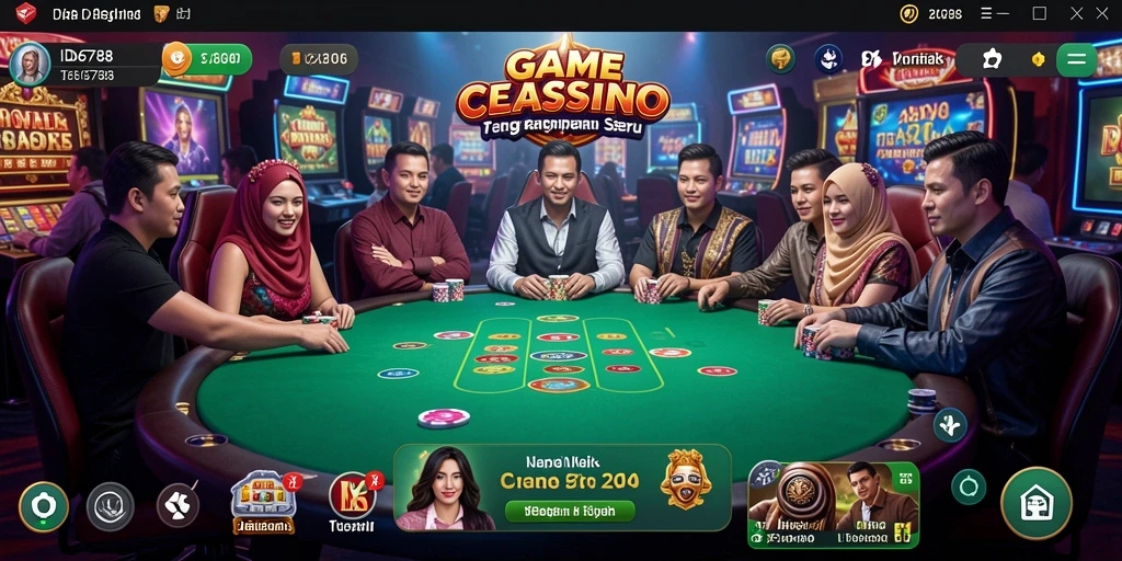 Screenshot gameplay <strong>ID6788</strong> menampilkan dealer dan meja permainan yang menarik.