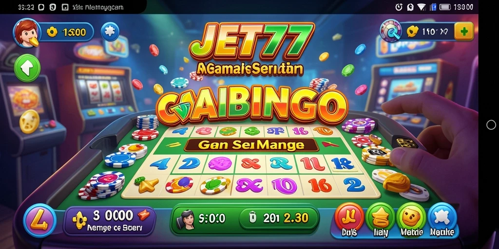 Tampilan gameplay Bingo yang seru dan interaktif di JET77.
