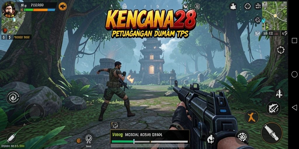 Screenshot gameplay KENCANA28 menunjukkan aksi menegangkan dalam TPS.