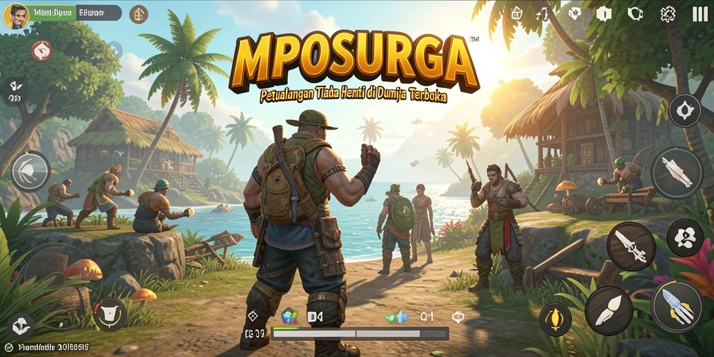 Tampilan gameplay MPOSURGA yang mengesankan di dunia terbuka.