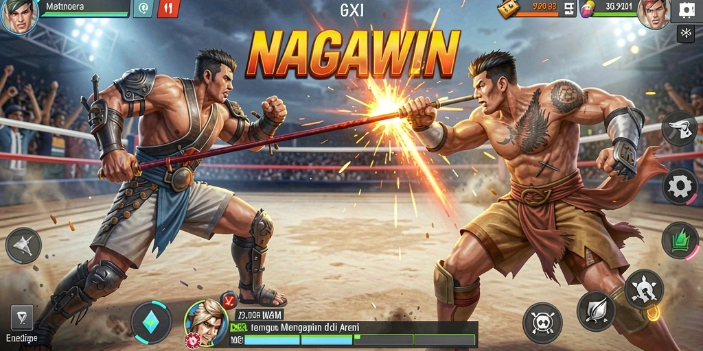 Tampilan aksi dari gameplay seru di NAGAWIN