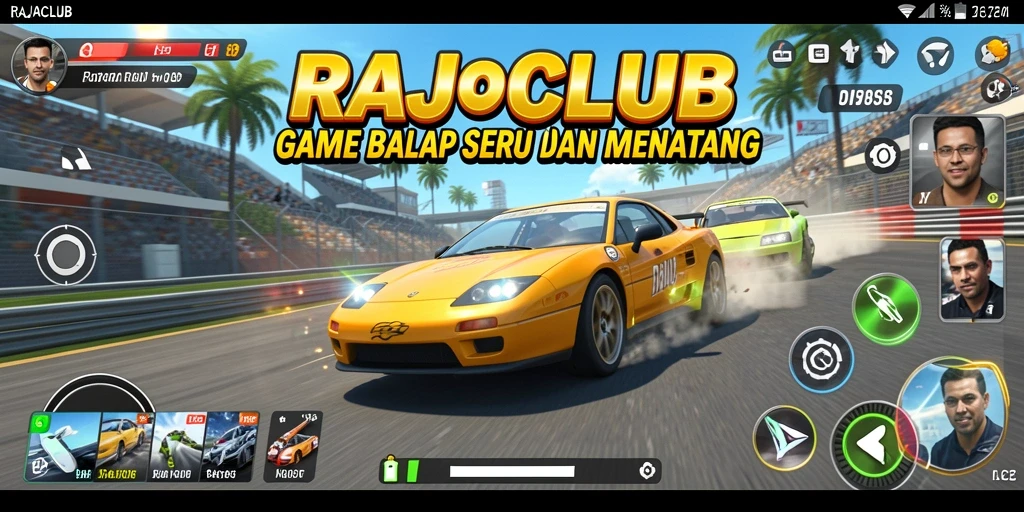 Screenshot gameplay RAJACLUB yang menunjukkan momen balapan seru.