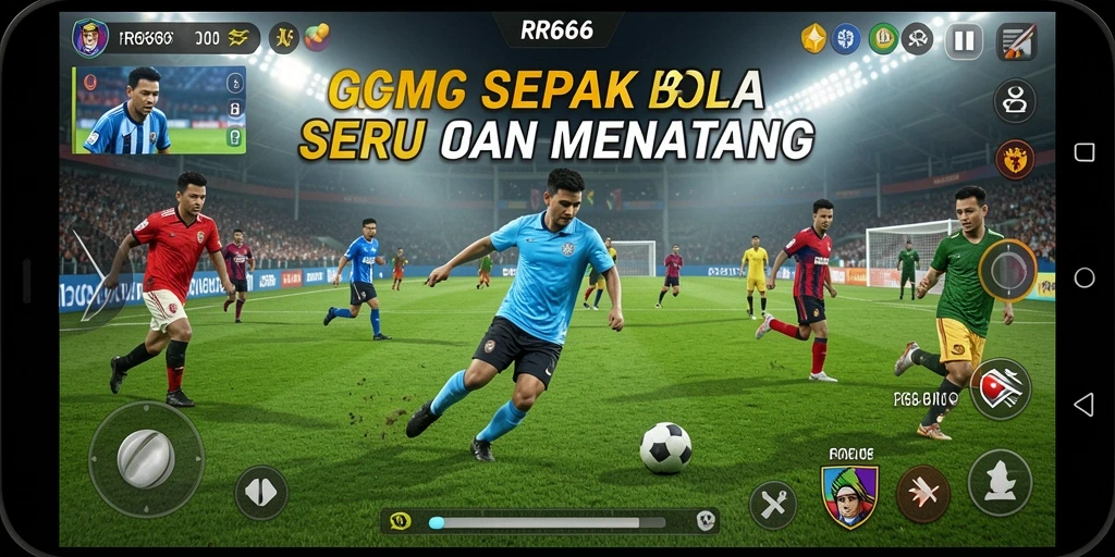 Gambaran gameplay menarik dari RR666 yang penuh aksi sepak bola.
