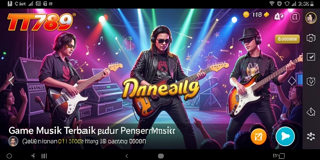 Tampilan gameplay TT789 dengan berbagai pilihan lagu musik.