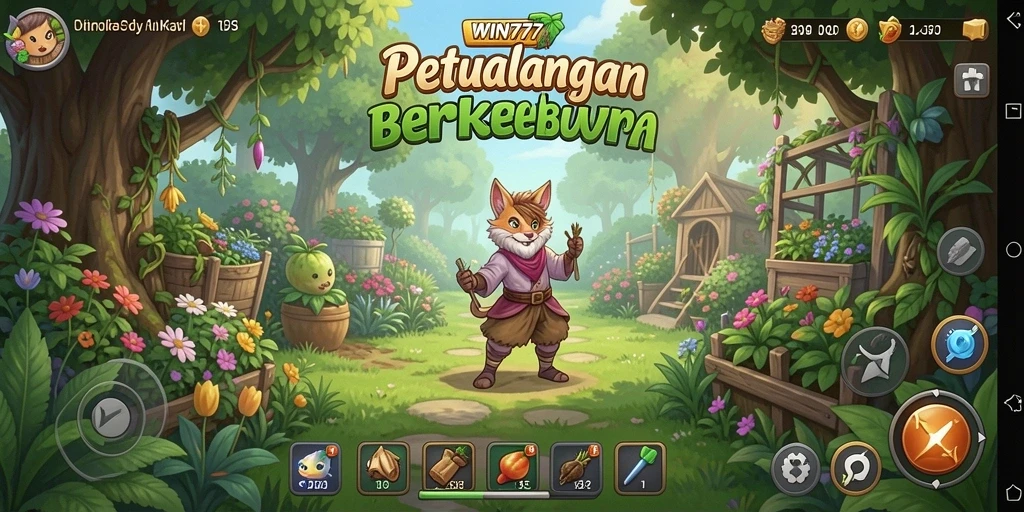 Tampilan gameplay menarik di <strong>WIN777</strong> dengan pemandangan ladang yang asri.