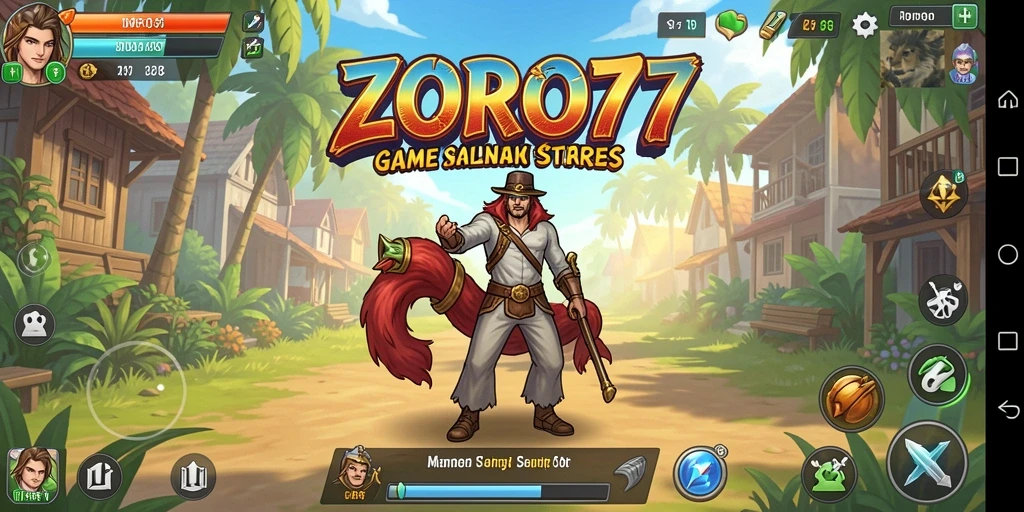 Screenshot gameplay <strong>ZORO77</strong> menampilkan suasana santai dan menyenangkan.